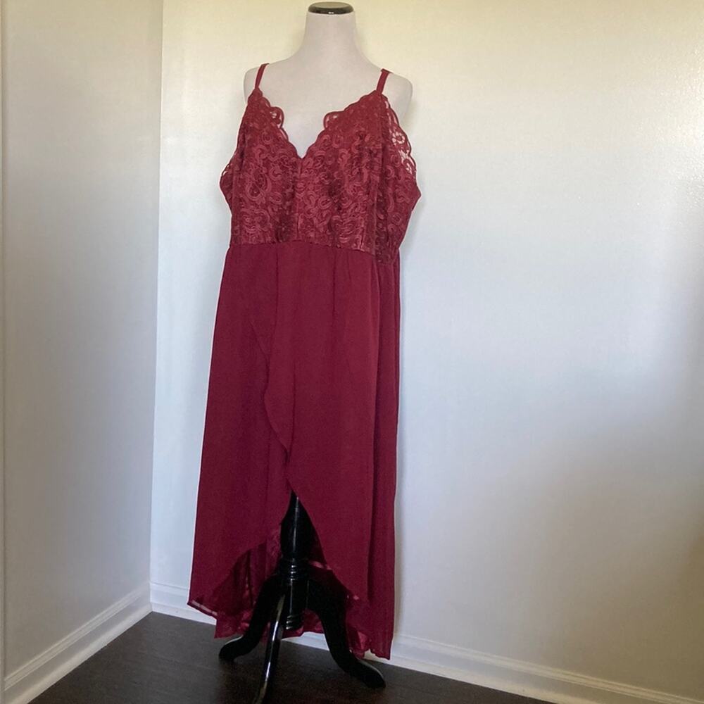 Chi Chi London Burgundy High/Low Dress, Size 26